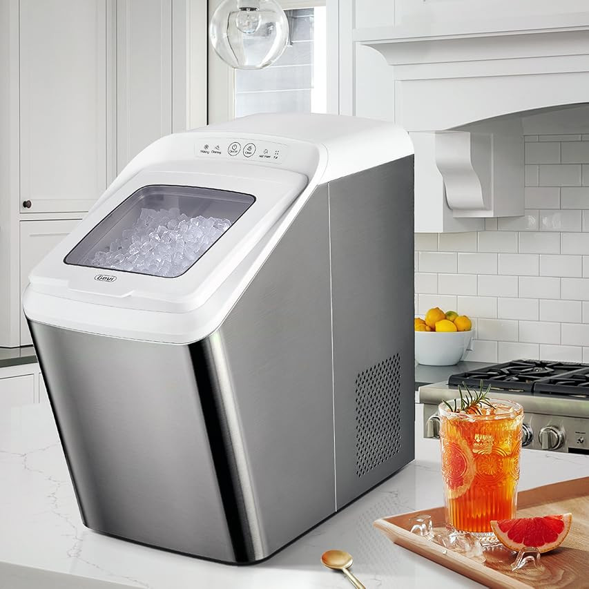 Gevi Household Countertop Nugget Ice Maker Machine, Stainless Steel Housing, Quiet Operation, Max... | Amazon (US)
