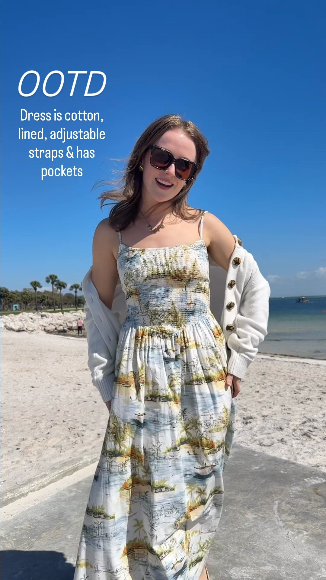 Clearance vacation ootd. Dress is stretchy, lined cotton & has pockets. Wearing xs in 5ft2 117lbs @abercrombie 

#LTKSaleAlert #LTKSeasonal #LTKPetite