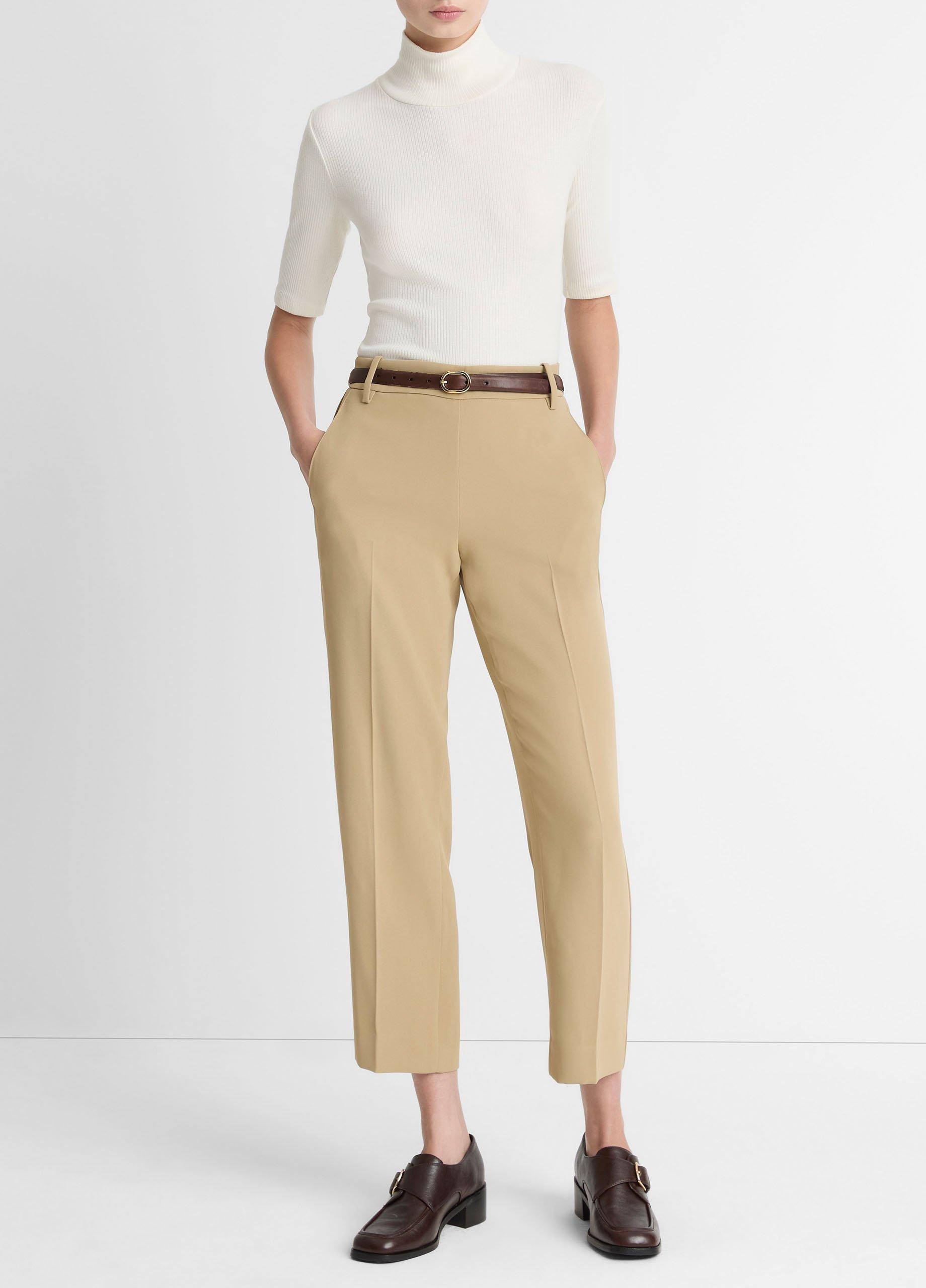 Women's Crepe Tapered Pull-On Pant, Cobble Stone, Size XXS Vince | Vince LLC