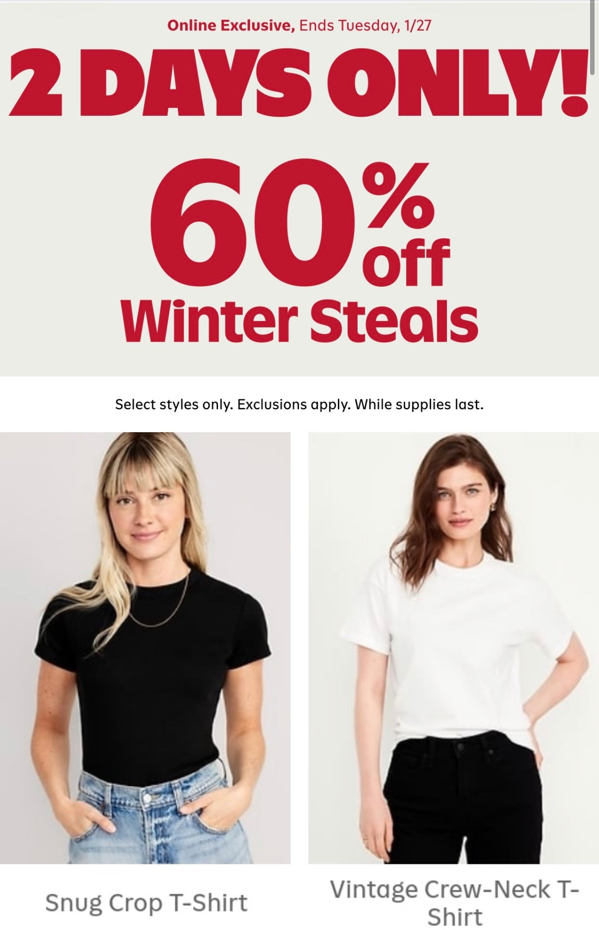 60% off winter clothes at Old Navy ❄️
The perfect time to stock up on cozy layers, everyday basics, and cold-weather staples for the whole family.
I linked all my favorite winter finds on LTK while the deals are still good.

#winterstyle #oldnavyfinds #winterclothes #cozyseason #affordablefashion #LTKfinds #LTKsale #LTKshopping #ShoppingWithPriiincesss #AtlantaCreator #Atlantacontentcreators

#LTKSeasonal #LTKSaleAlert #LTKootd