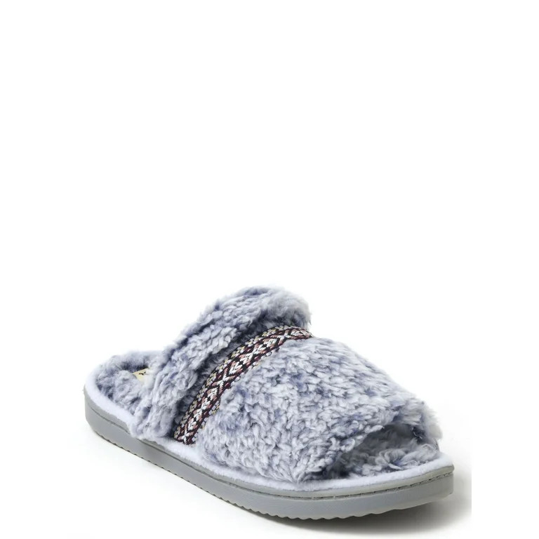 Dearfoams Cozy Comfort Women's Tipped Teddy Slide Slippers | Walmart (US)