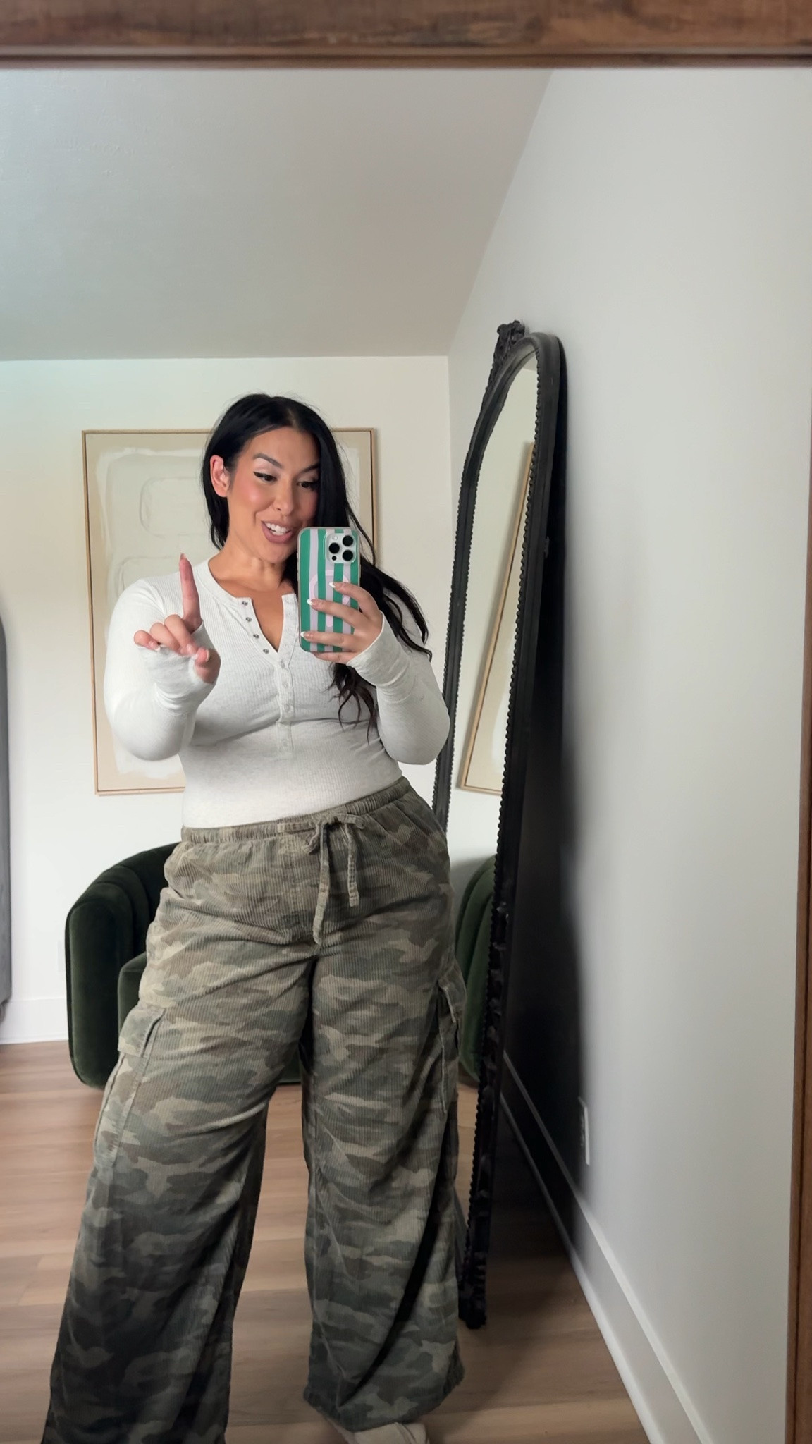 I love these camo soft pants! Wearing an XL in the pant, large in the top! american eagle, ae, fall style, fall fashion, fall staples, midsize, curvy, soft belly friendly 

 #LTKSeasonal #LTKMidsize
