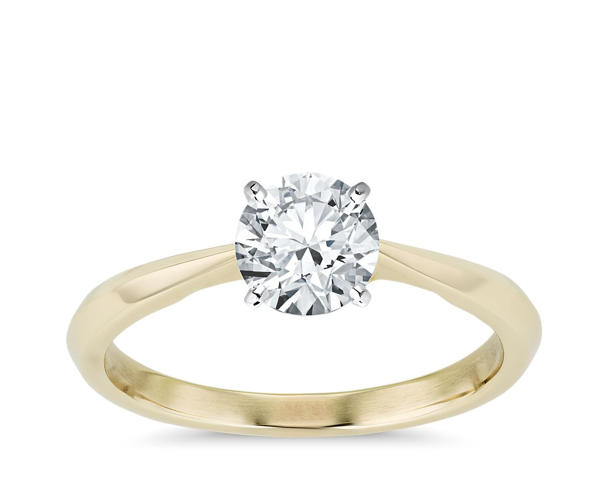ZAC ZAC POSEN Knife-Edge Solitaire Engagement Ring in 14k Yellow Gold | Blue Nile