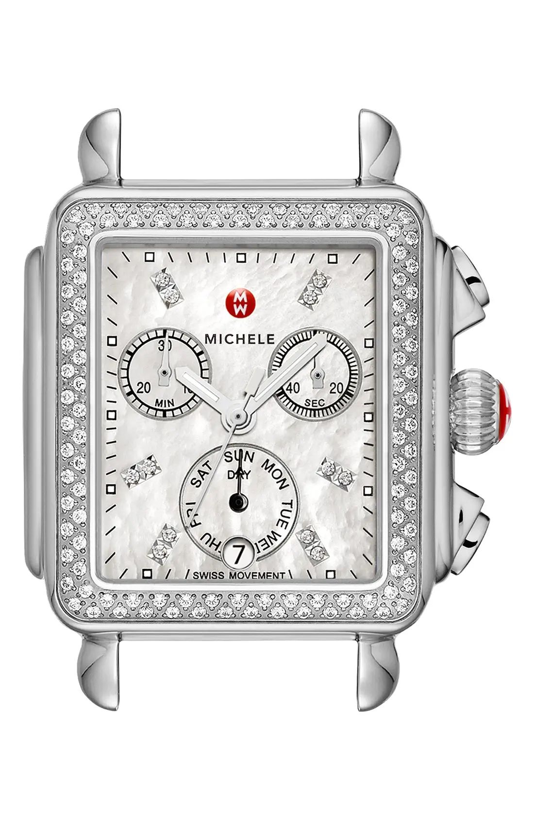 Deco Diamond Diamond Dial Watch Head, 33mm x 35mm | Nordstrom