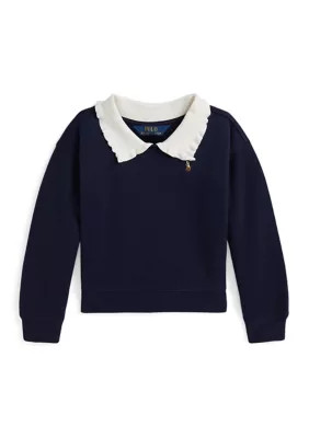 Ralph Lauren Childrenswear Girls 2-6x Collared Fleece Sweatshirt | Belk
