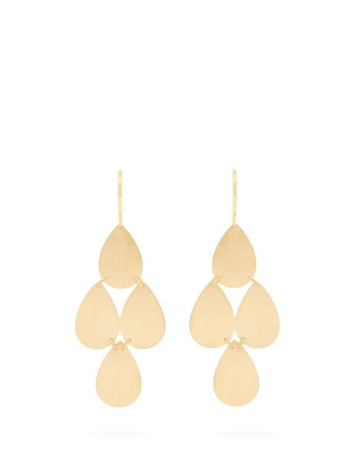 Irene Neuwirth - Brushed 18kt Gold Chandelier Earrings - Womens - Gold | Matches (US)