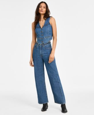Levis Womens Braided Vest Wide Leg Jeans | Macy's