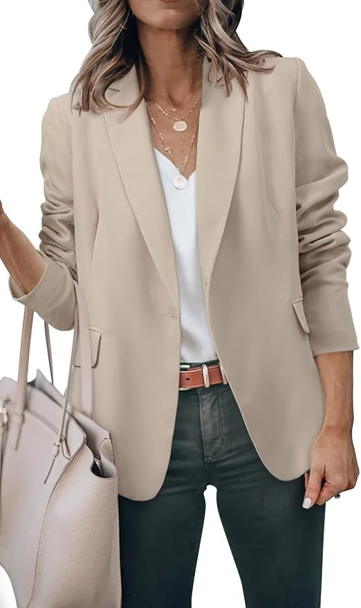 KISSMODA Women's Casual Lightweight Blazer Jacket Suits Lapel Long Sleeve for Daily/Work S-2XL | Amazon (CA)