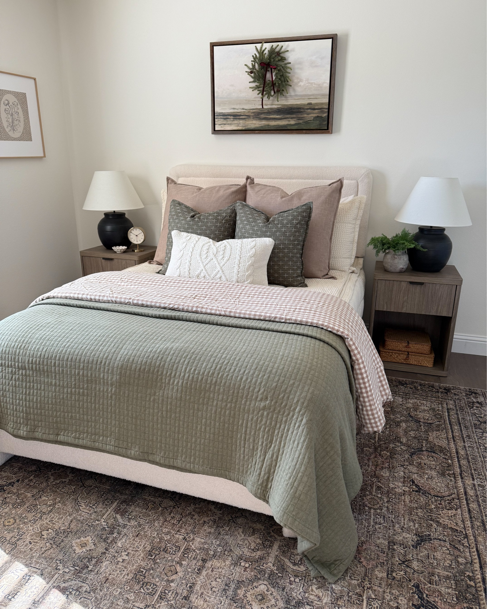 Guest bedroom holiday touches 🎄✨
Keeping it cozy and simple with layered bedding, soft neutrals, subtle greenery, and a few festive accents that make the space feel welcoming without going over the top. Just enough holiday charm to make guests feel right at home.

#LTKHoliday #LTKHome