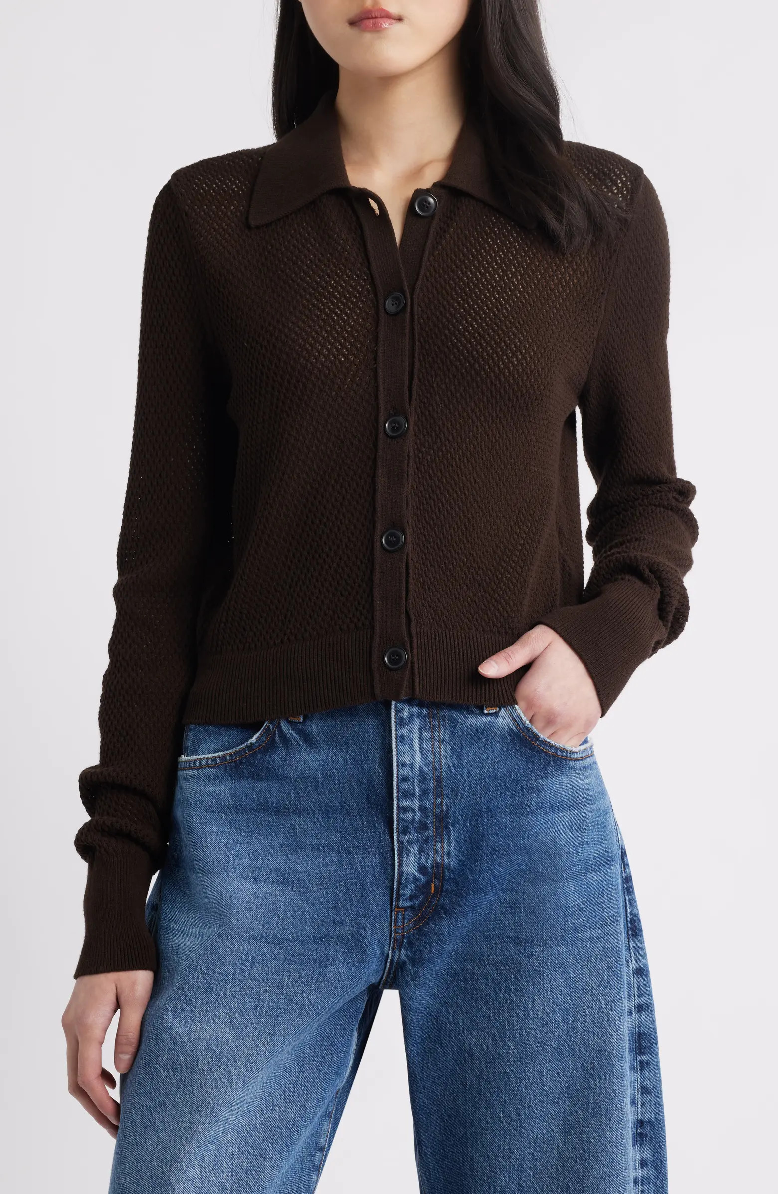 FRAME The Shrunken Lace Knit Cardigan | Nordstrom | Nordstrom