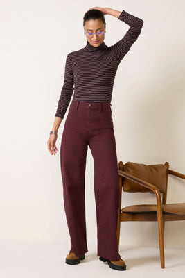 PISTOLA Women's Penny Wide Leg Jean, Size 26, Claret Red | Evereve