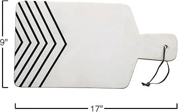 Bloomingville Marble Cheese Board with Chevron Design, White and Black | Amazon (US)
