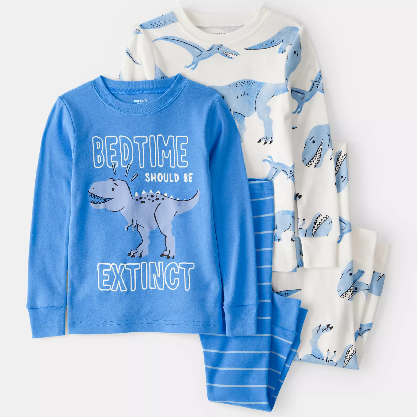Baby & Toddler Boy Carter's 4-pc. Dinosaur Print Pajama Top & Pajama Bottoms Set, Toddler Boy's, Size: 12 Months, Blue | Kohl's