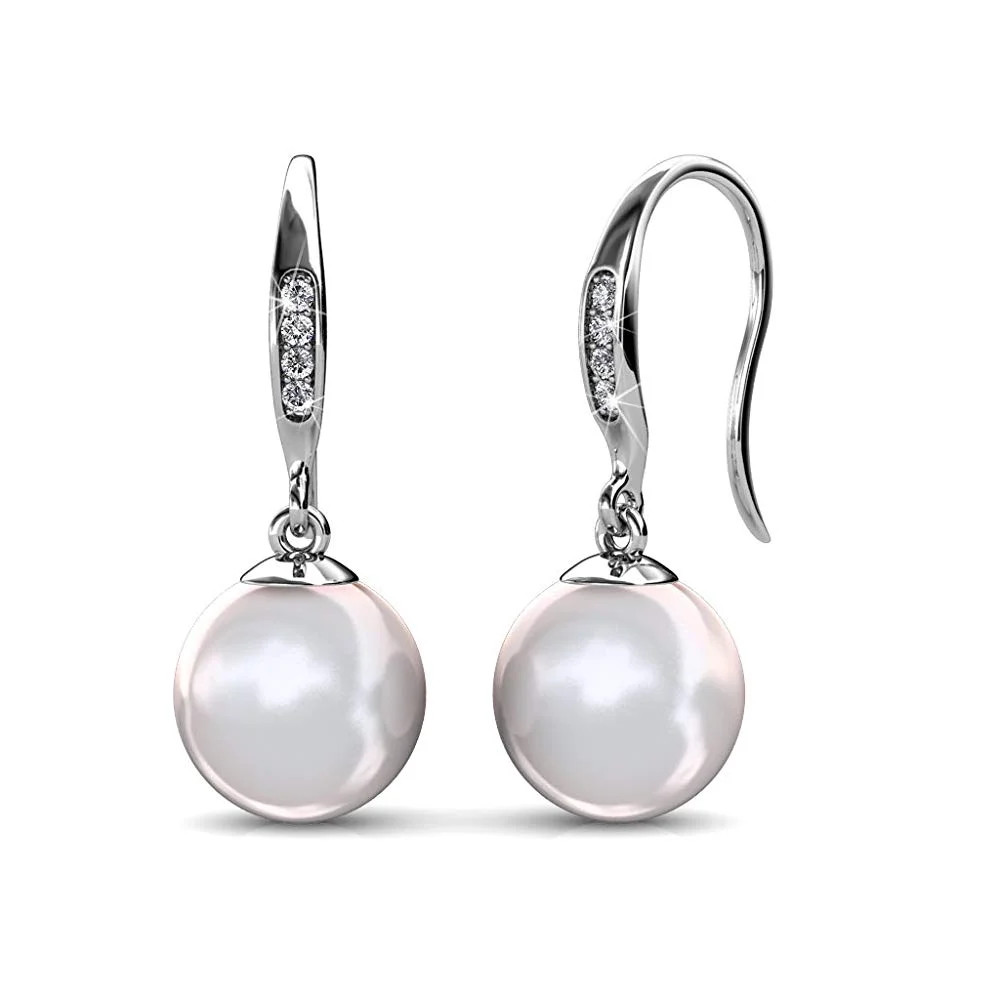 Cate & Chloe Betty 18K White Gold Freshwater Pearl Earrings - Walmart.com | Walmart (US)