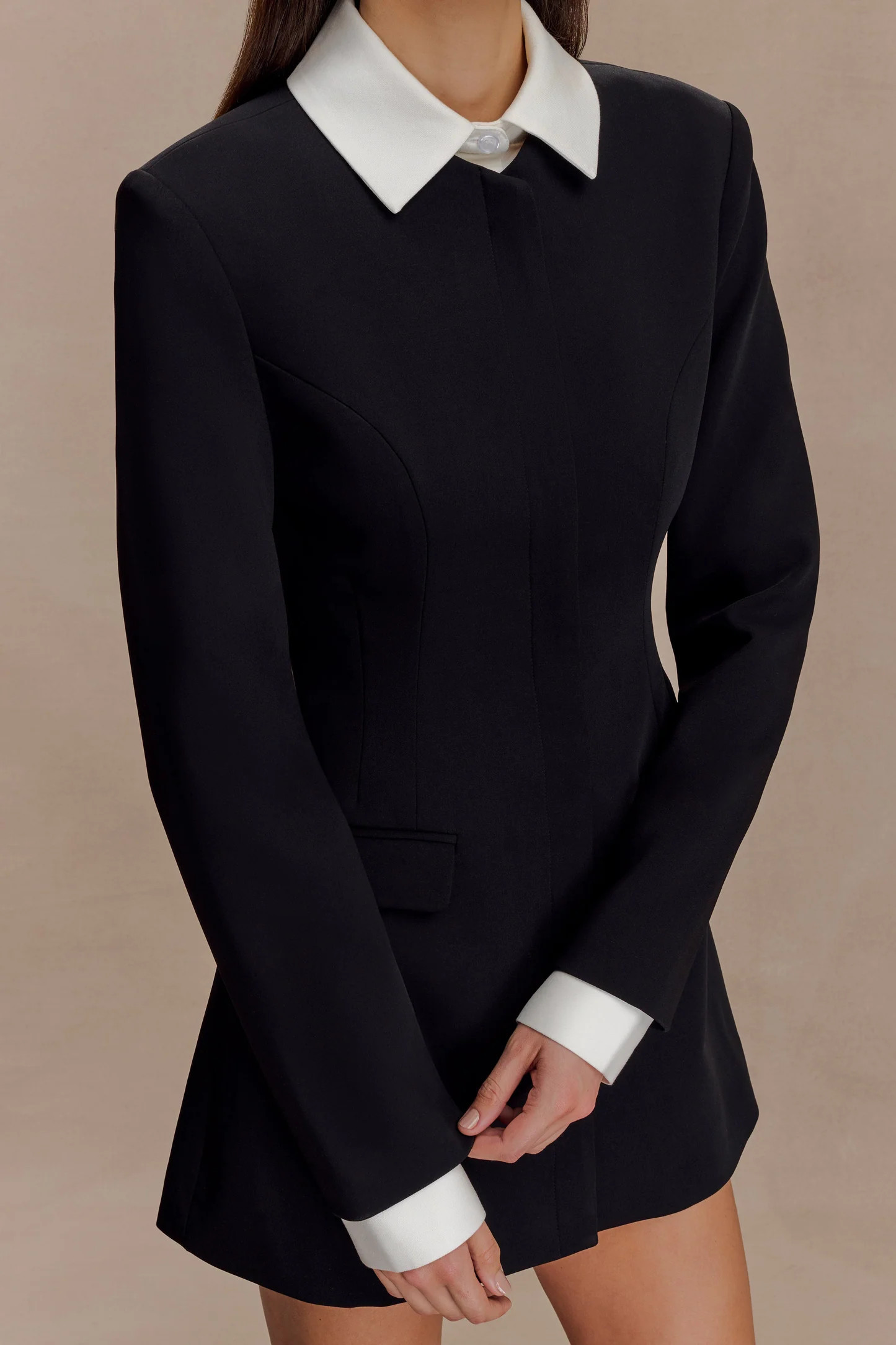 Suiting Mini Dress - Black | MESHKI US