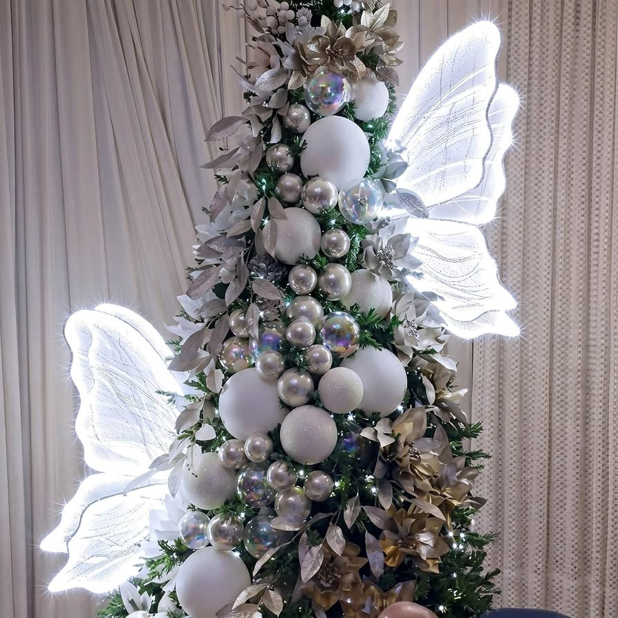 2pcs 23.6" Large LED Butterfly for Christmas Tree 3D Light Decor | Amazon (US)