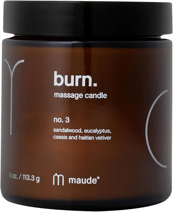 Maude Burn No. 3 - Jojoba Oil Massage Candle with Hydrating, Skin-Softening Soybean Oil - Massage... | Amazon (US)