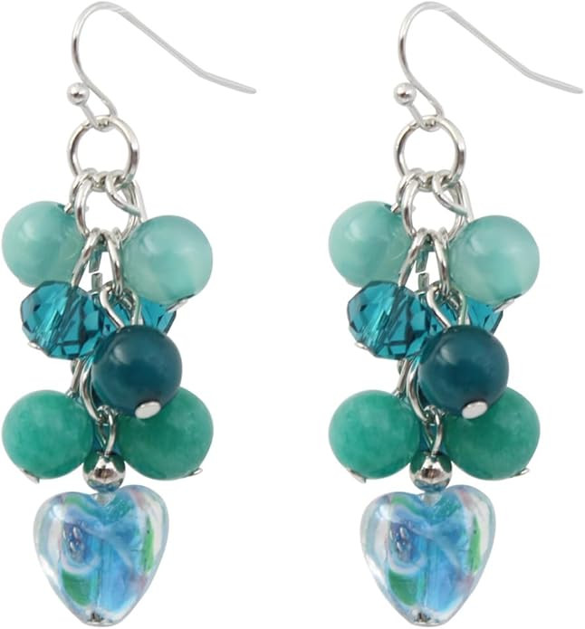 Handmade Beads Earrings for Women Drop Cluster Beaded Earrings Dangling Cute Heart Hook Earring f... | Amazon (US)