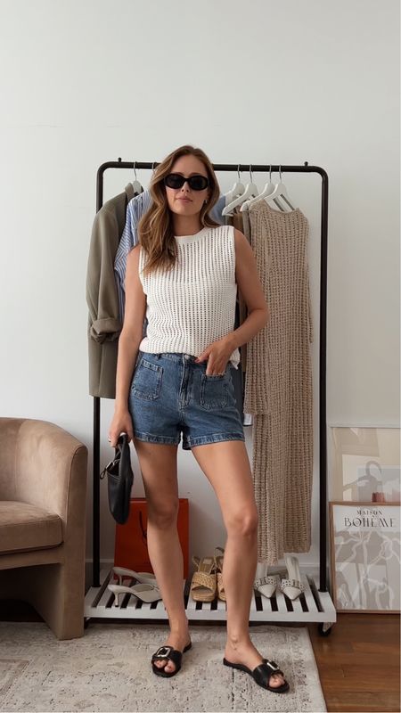 Causal crochet top and shorts outfit 

#LTKunder100 #LTKstyletip