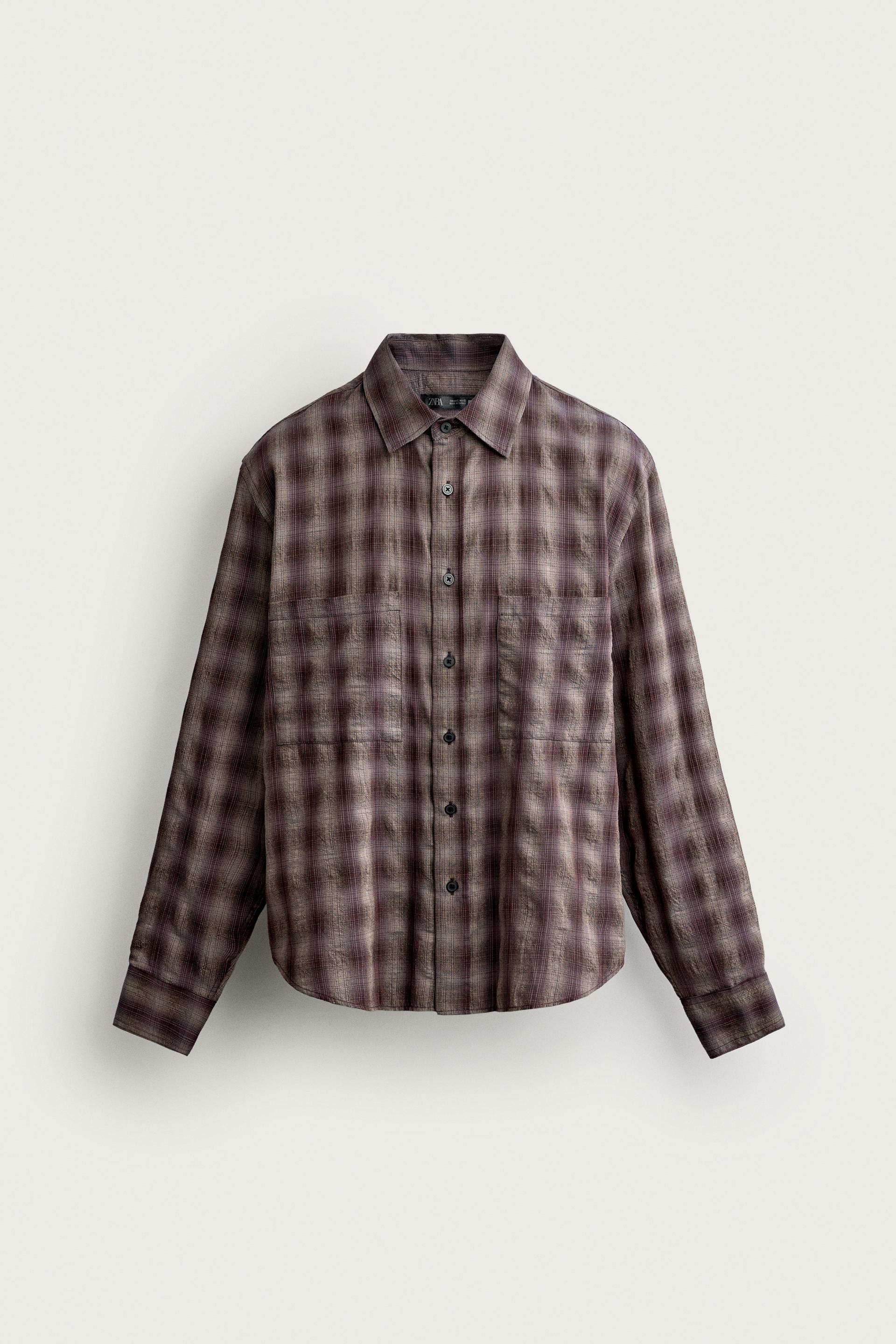 CHEMISE À CARREAUX AVEC POCHE | Zara FR