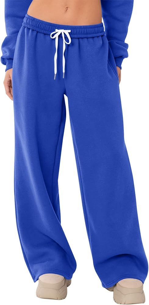 LOMON Wide Leg Sweatpants Women Fleece Sweat Pants Fall Spring Clothes 2026 Teen Girl Baggy Jogge... | Amazon (US)