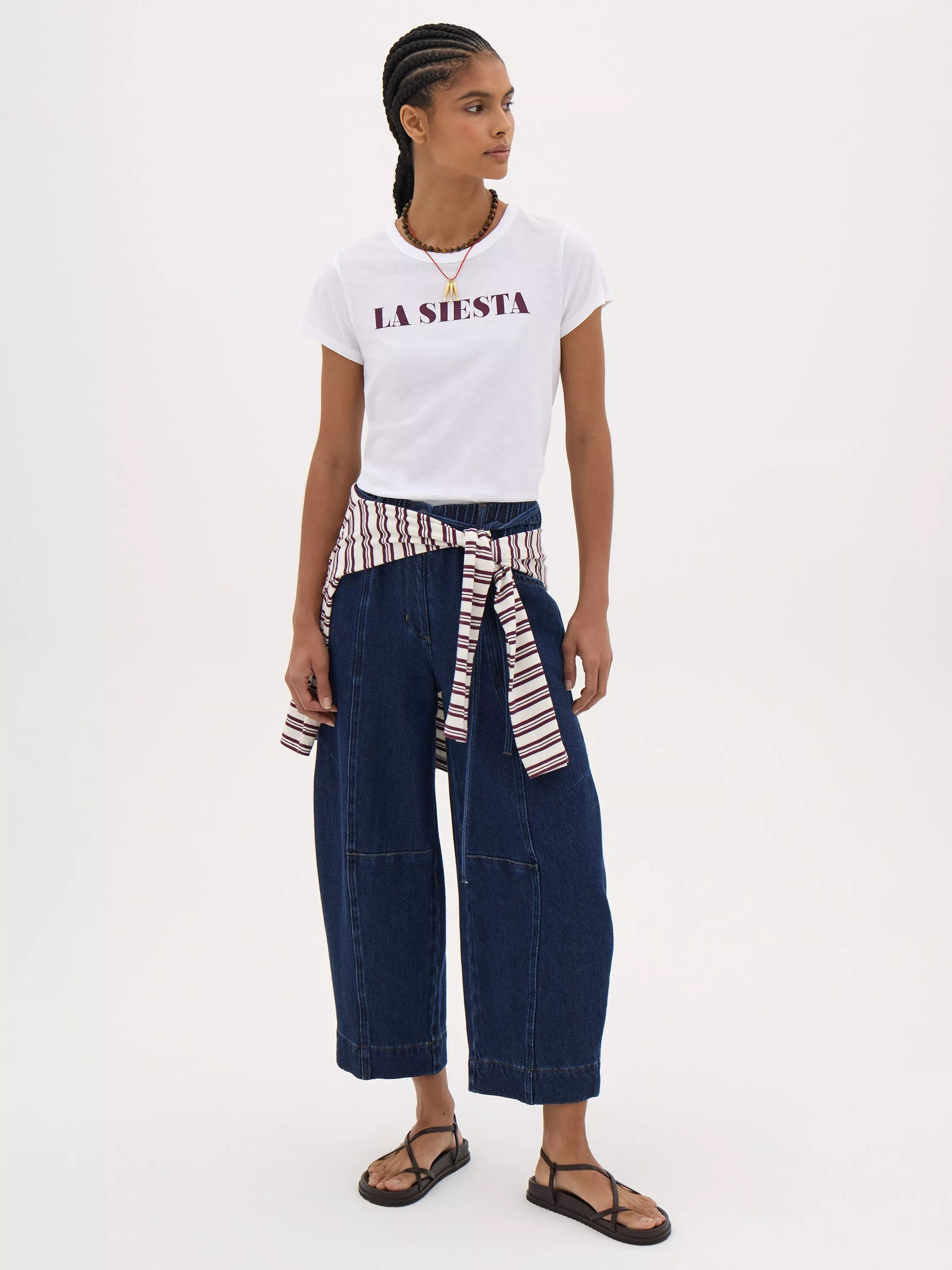Sable Cropped Barrel Leg Jeans, Indigo | John Lewis (UK)
