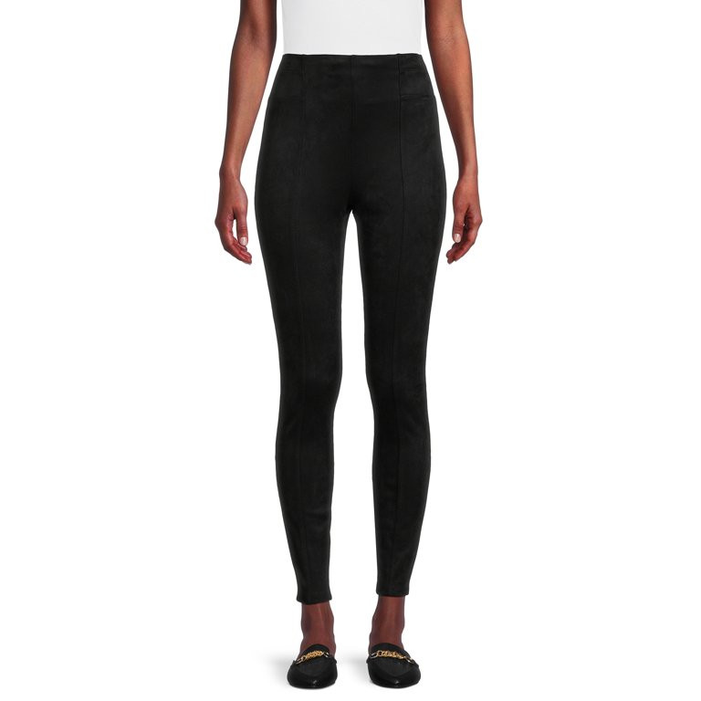 Time and Tru Women's Pull on Faux Suede Legging, 28" Inseam, Sizes XS-XXL - Walmart.com | Walmart (US)
