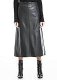 Max Studio Women's Faux Leather A-Line Midi Skirt, Black, Extra Large at Amazon Women’s Clothin... | Amazon (US)