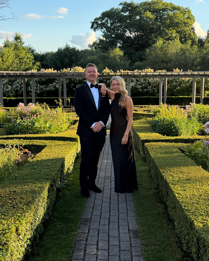 Loved this dress for a fall black tie family wedding! It’s so comfortable and easy to wear, I wore an XS it was a little long as I’m 5’4 so I got it hemmed about 1.5 inches. Linked everything here! 

Also my husband had the most comfortable tux by state and liberty he loves this brand if you can believe it the pants were stretchy and athletic fit. Most comfortable tux he’s owned and he looked great! 👏🏻🔥