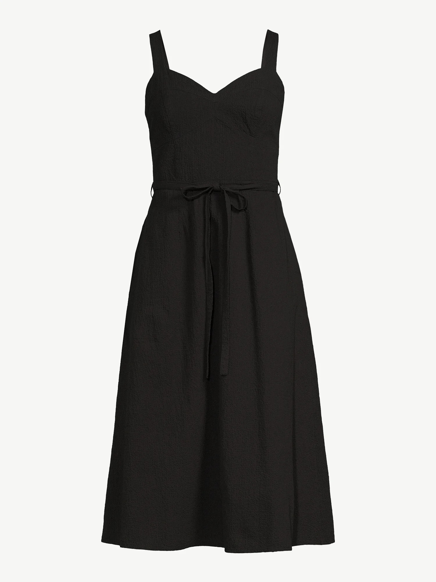 Free Assembly Women's Midi Sundress with Tie Belt - Walmart.com | Walmart (US)
