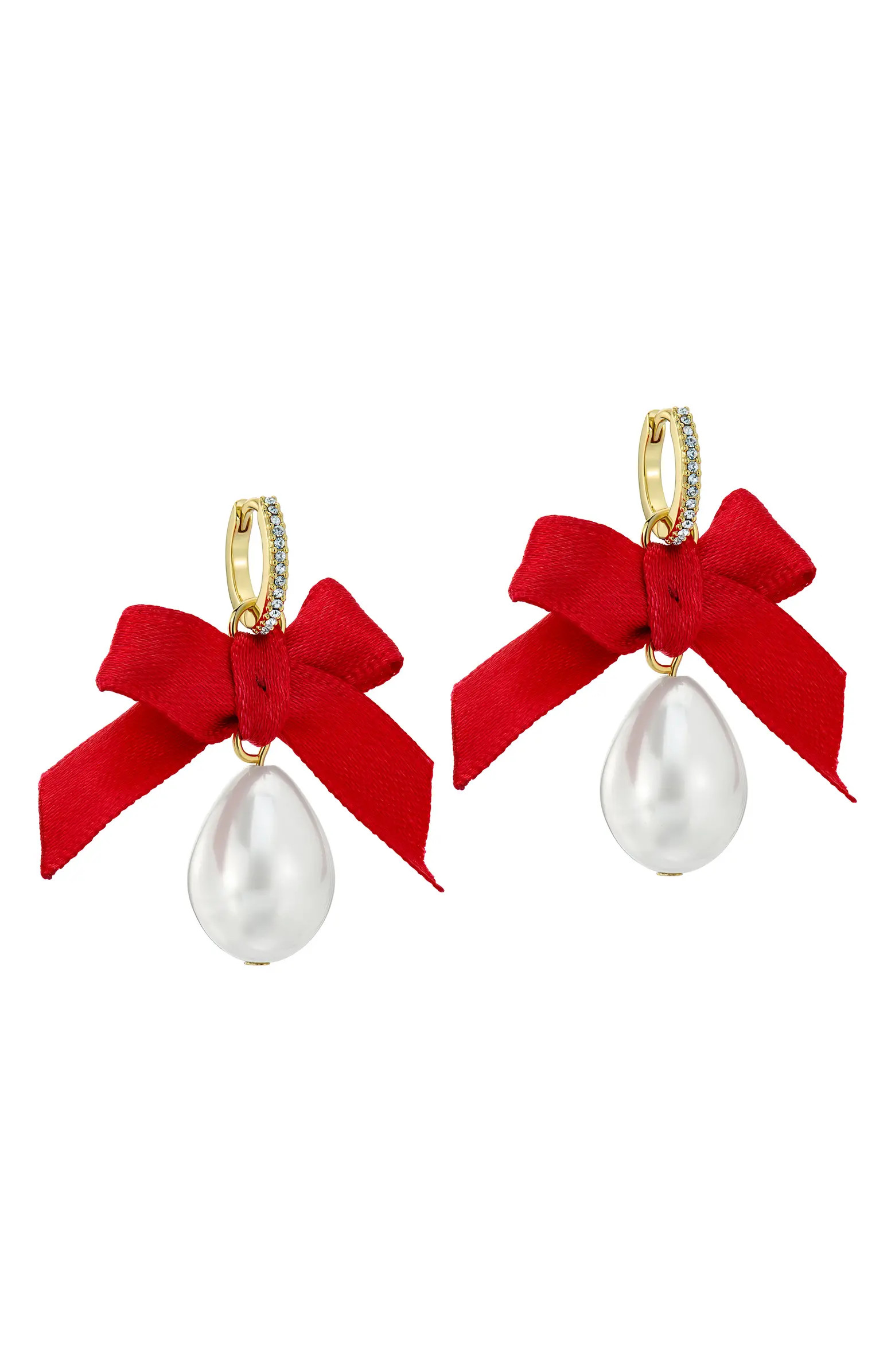 Ted Baker Riyya Ribbon Bow Faux Pearl Drop Earrings | Nordstrom | Nordstrom