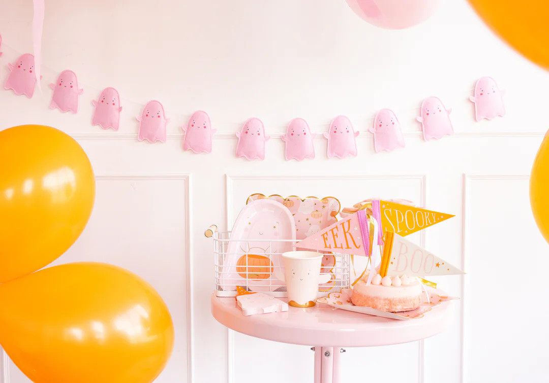 A Little Ghoul Puffy Pink Felt Ghost Banner - Occasions by Shakira | My Mind's Eye