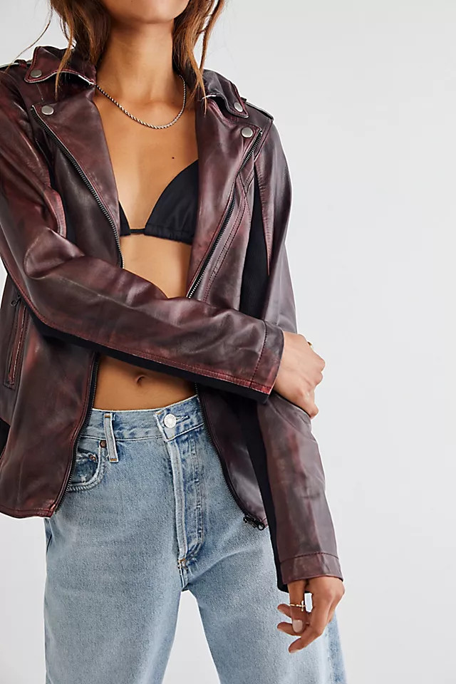 Hannah Leather Jacket | Free People (Global - UK&FR Excluded)