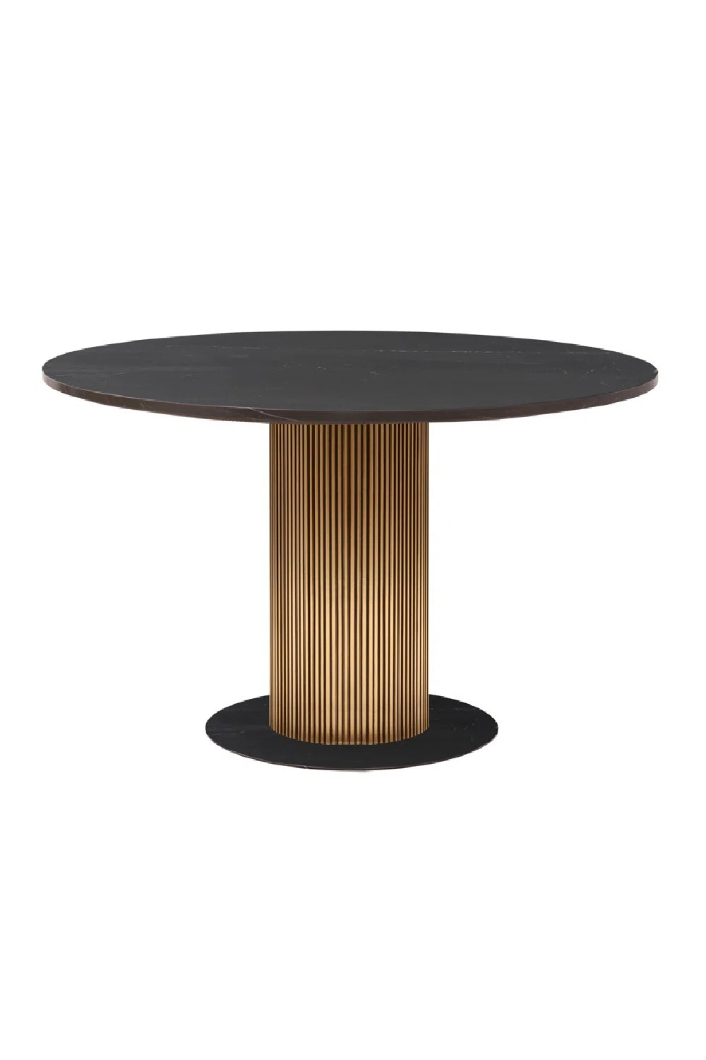 Ironville Acacia Round Metal Base Dining Table | Wayfair North America