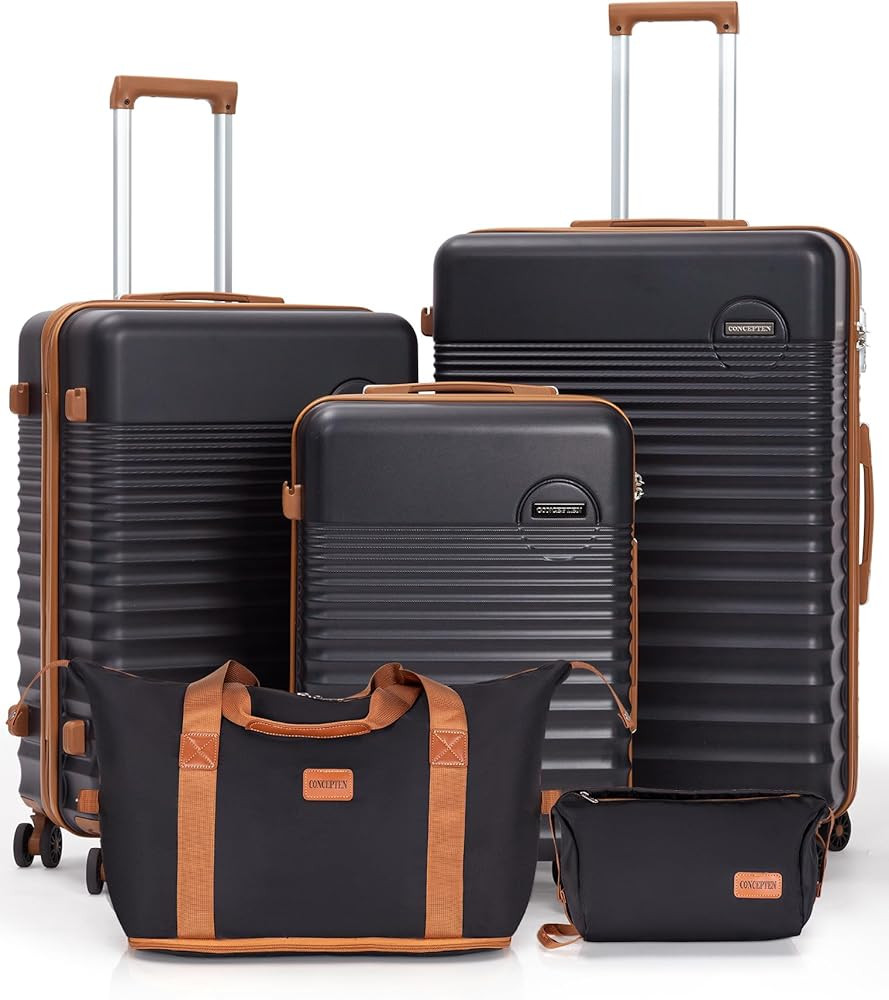 Luggage Sets 5 Piece, Suitcases with Wheels, Hardshell Suitcase Set, ABS Carry on Luggage Set wit... | Amazon (US)