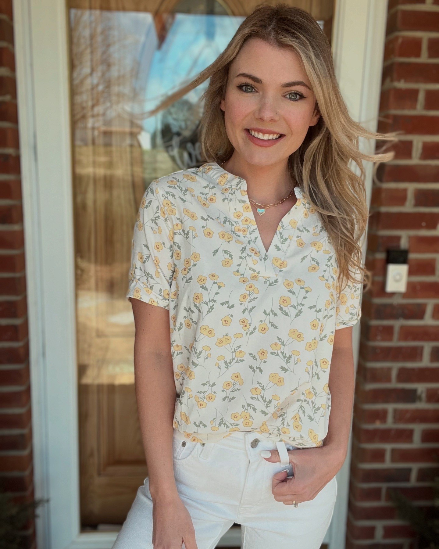 Amazon prime shipping spring top
Gorgeous floral short sleeve blouse 
I paired with my white flares for a cute casual look 
This is super light weight and great for casual or dressed up occasions 


Outfit inspo for spring and summer 

#LTKSpringSale #LTKStyleTip #LTKFindsUnder50