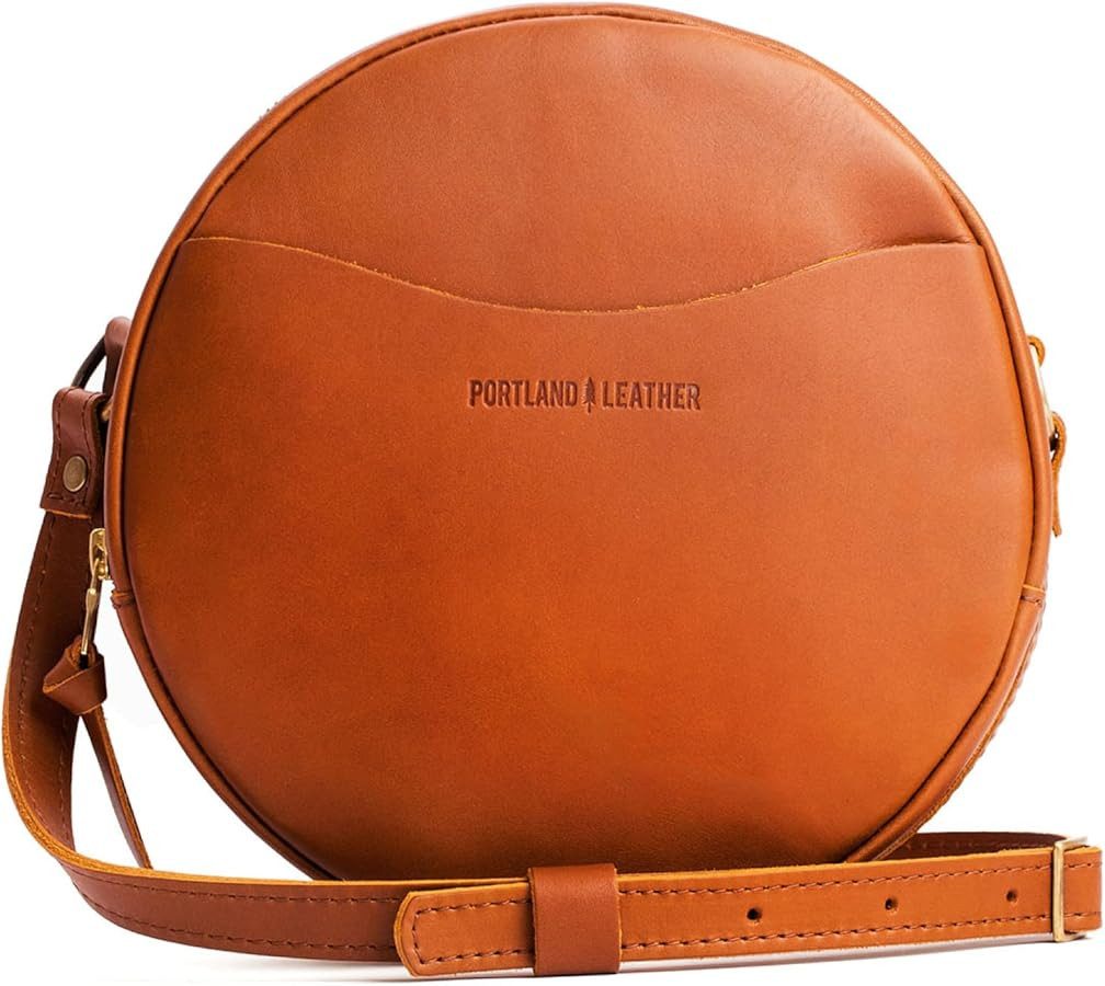 Portland Leather Goods Circle Crossbody Bag for Women – Handmade from the Finest Full-Grain Hid... | Amazon (US)