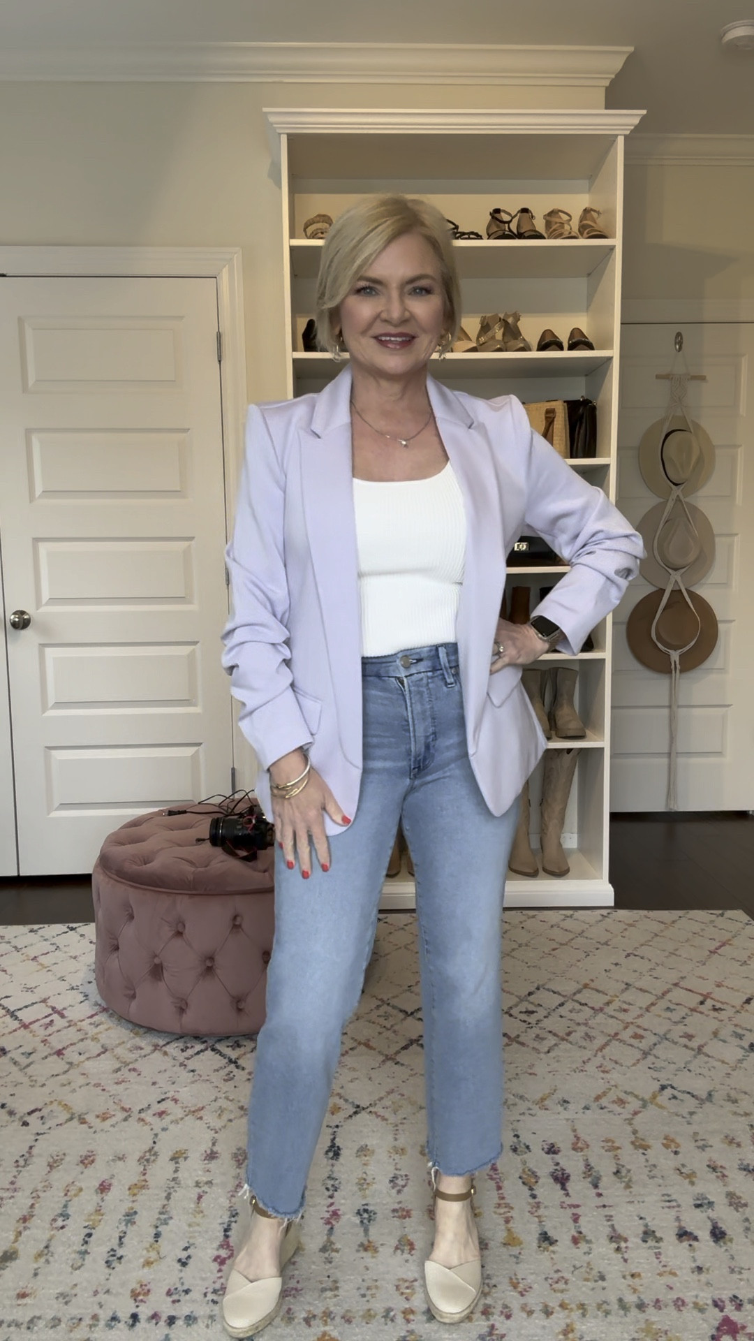 Wearing Small blazer, medium tank, 6 jeans

Spring outfit 
Petite style
Espadrille 
Spring shoes
Sandals
Casual outfit


#LTKVideo #LTKfindsunder100 #LTKstyletip