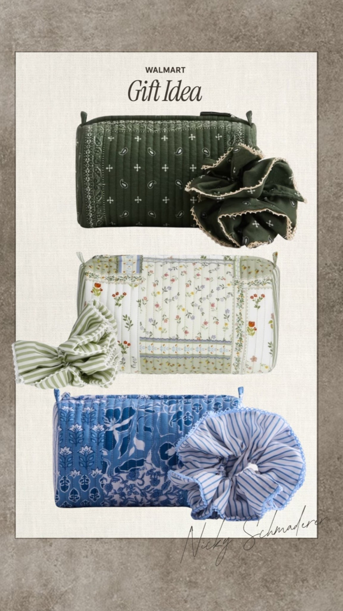 Walmart gift idea // pouch and scrunchie for teachers, friends, & holiday!