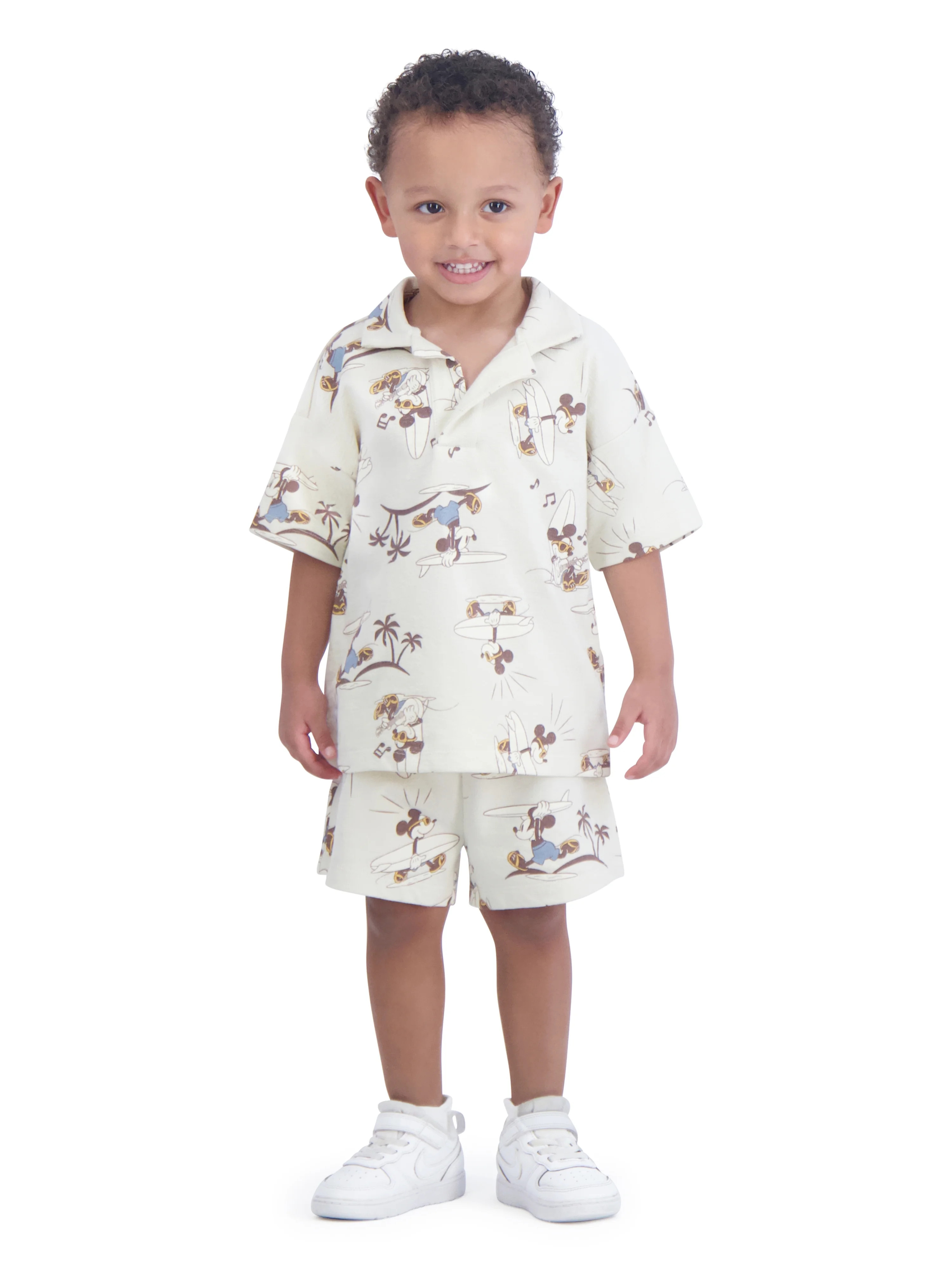 Mickey Mouse Toddler Boys Resort Short Sleeve Shirt and Shorts Set, 2-Piece, Sizes 12M-5T | Walmart (US)