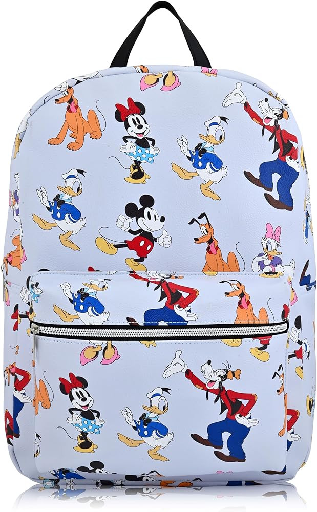 Disney Minnie Mouse Backpack for Women, Men, Unisex | Cute PU Leather Large Mickey and Friends Tr... | Amazon (US)