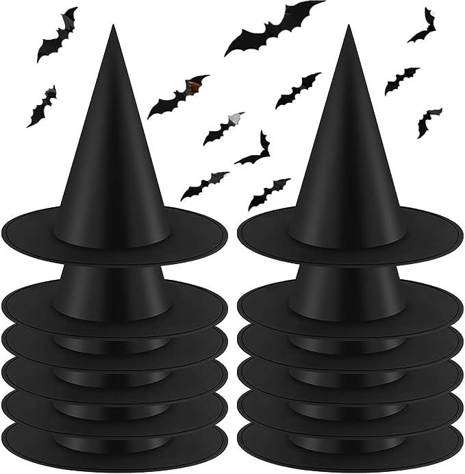 Tmflexe 12pcs Halloween Witch Hats Costume Accessories Party Decorations for Halloween Party Cosp... | Amazon (US)
