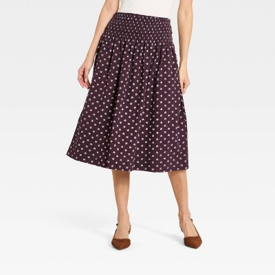 Women's Printed Ruched Maxi A-Line Skirt - Universal Thread™ Purple XL | Target