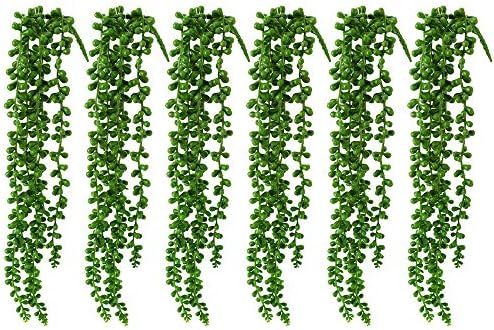 WOODWORD Artificial Succulent Plants Artificial Hanging Pearls Plant String of Pearls 20 inch Fla... | Amazon (US)