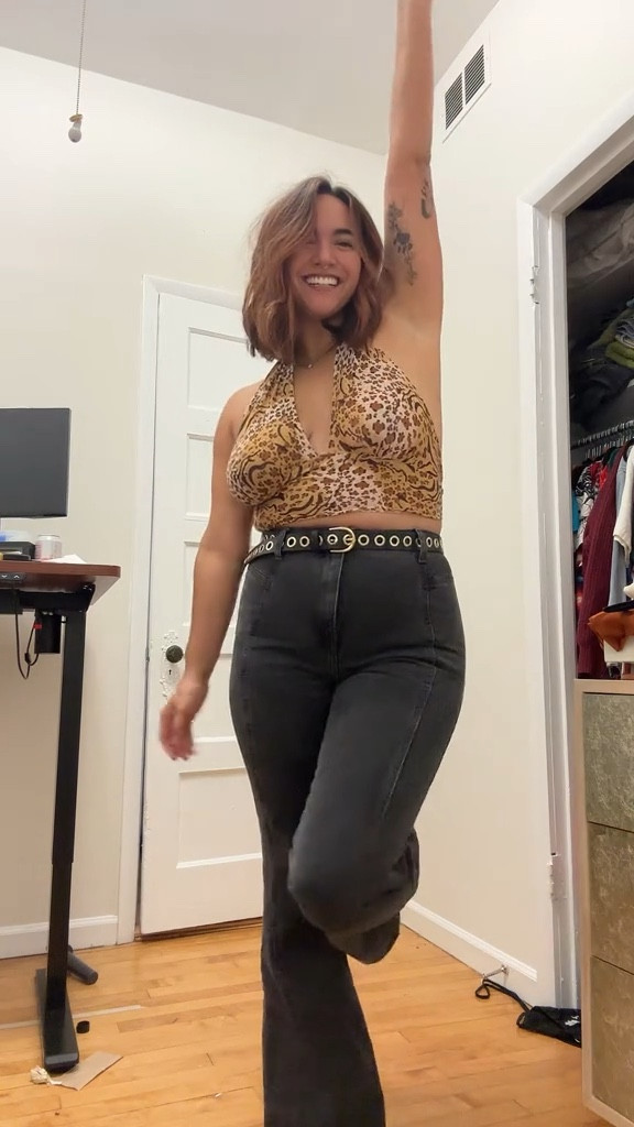 Concert outfit, flare jeans, midsize fashion, grommet belt, concert ootd, concert style, halter top, retro style, music festival 

#LTKshoecrush #LTKmidsize #LTKstyletip
