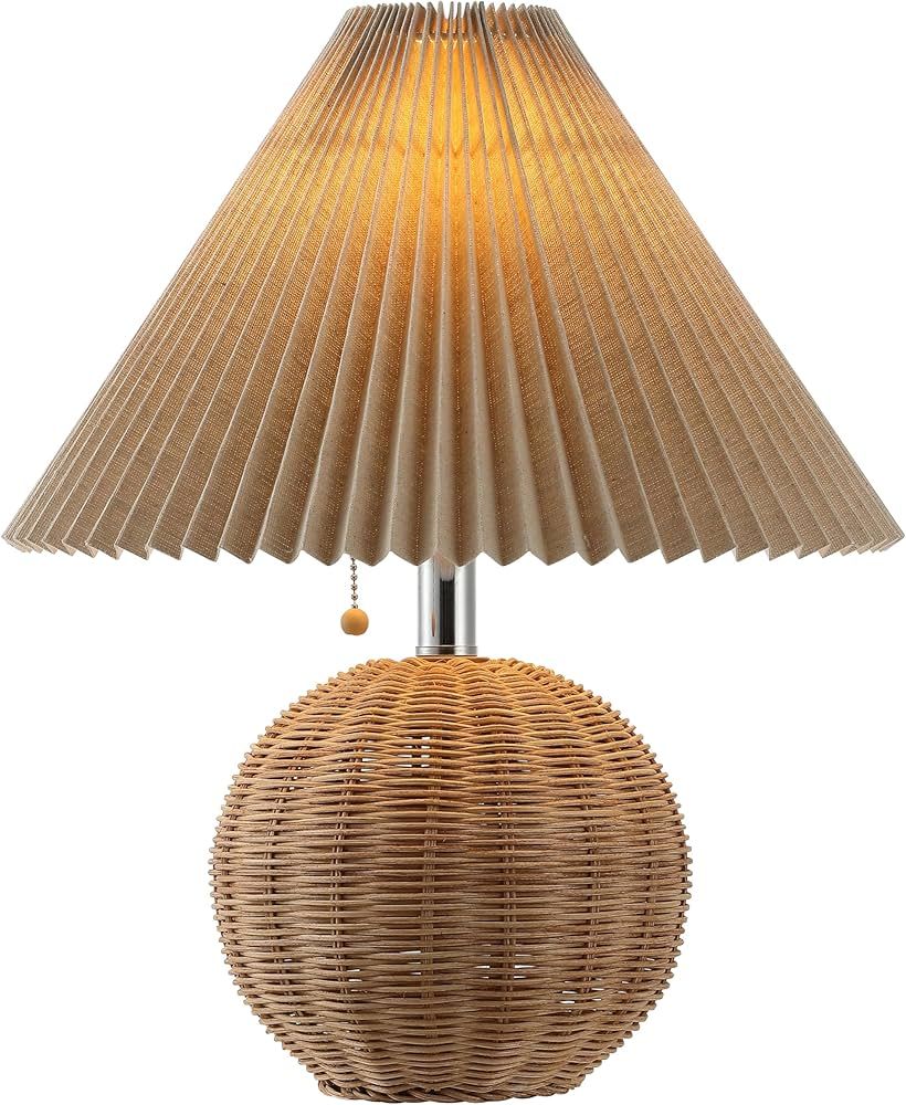 JONATHAN Y JYL1145C Aksel 17.25" Coastal Scandinavian Rattan/Iron Sphere LED Table Lamp with Plea... | Amazon (US)