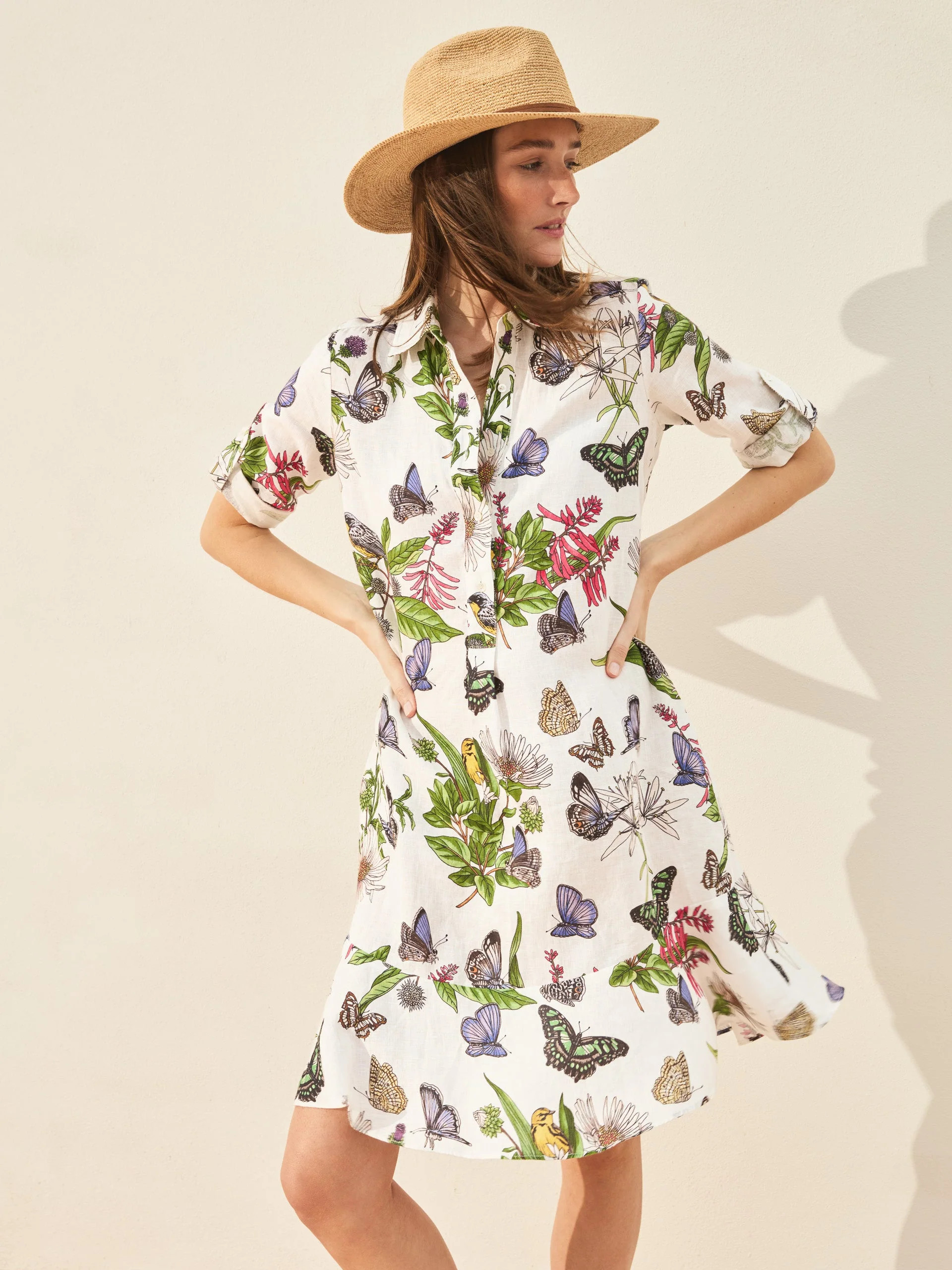 Wellesley Linen Dress in Jardin Mariposa | J.McLaughlin