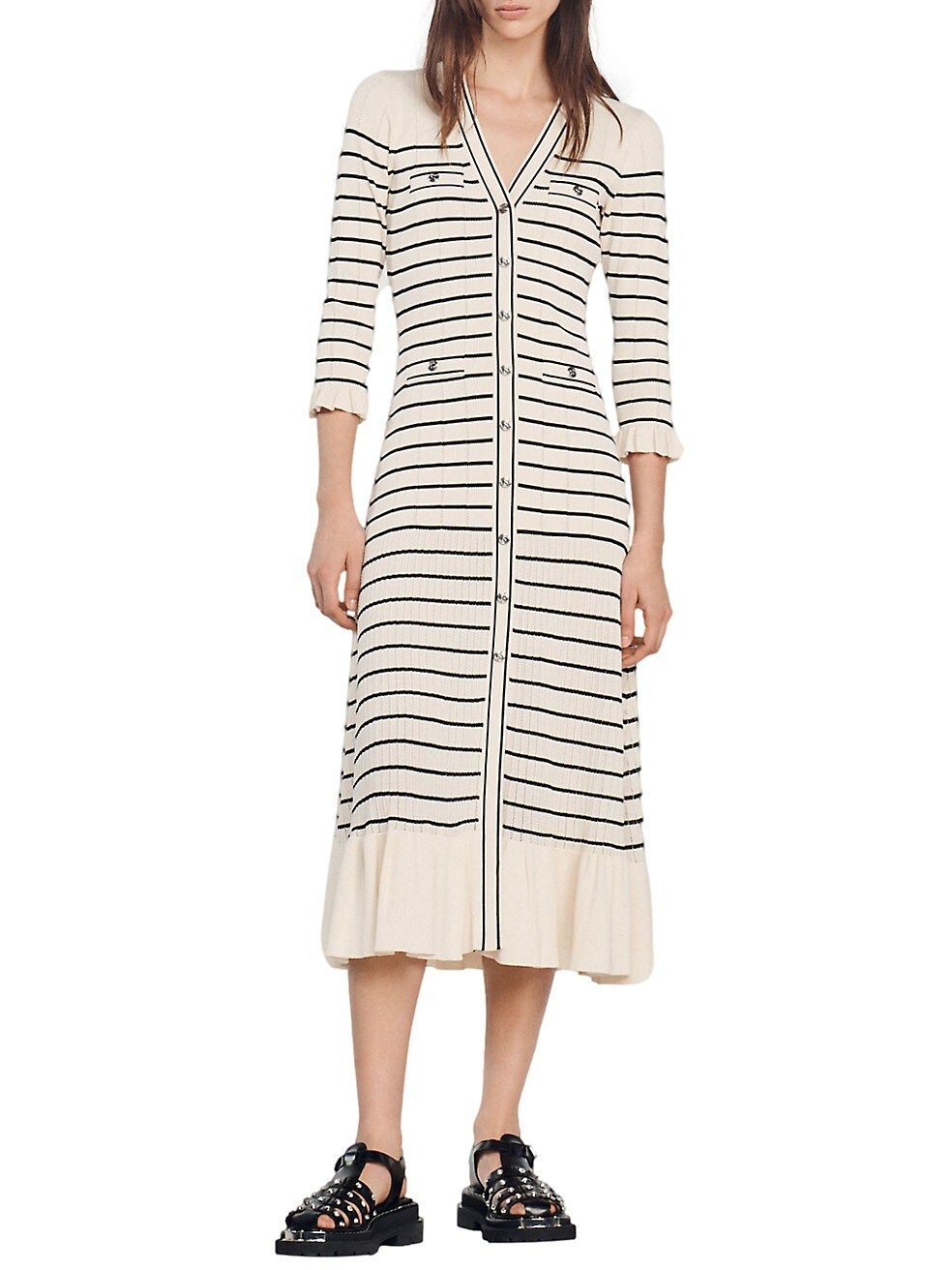Knit Sailor-Striped Midi-Dress | Saks Fifth Avenue