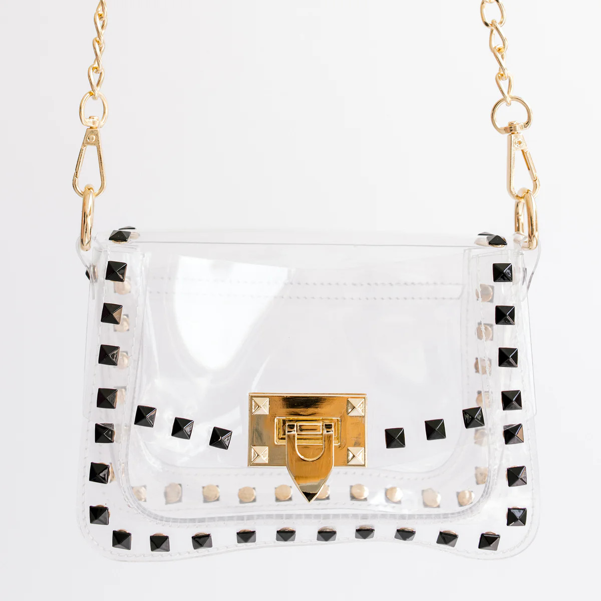 The Jackie in Black & Gold | Clearly Handbags