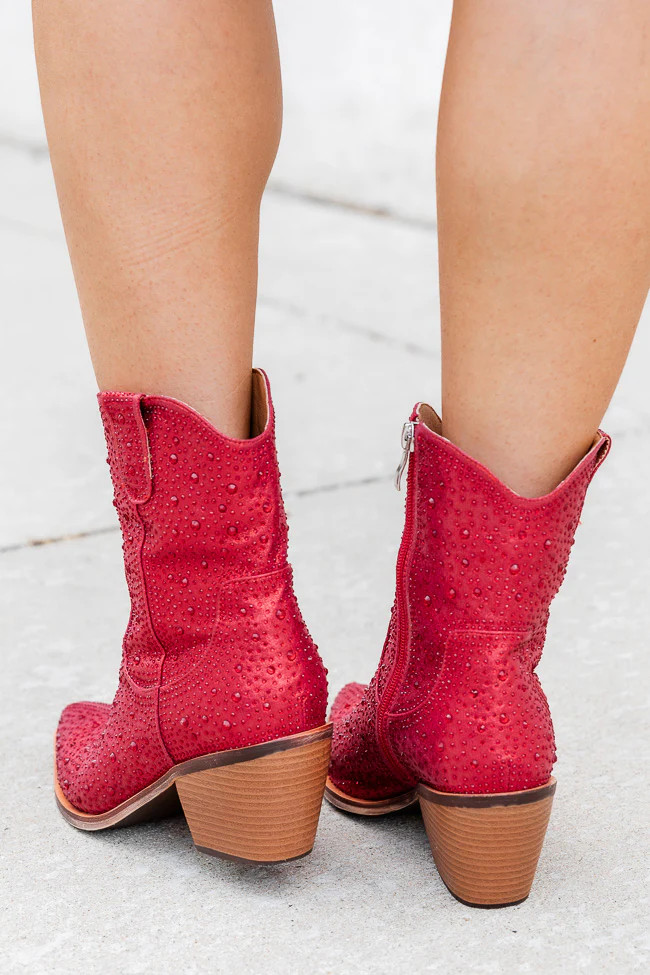 Rhegan Red Sparkle Boot | Pink Lily
